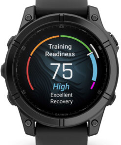 Alternative view of Garmin Fenix E Stainless Steel 47mm Αδιάβροχο Smartwatch με Παλμογράφο (Slate Grey Steel with Black Silicone Band)