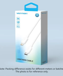 Alternative view of Vention USB-C to Lightning Cable 27W Λευκό 1m (741E64)