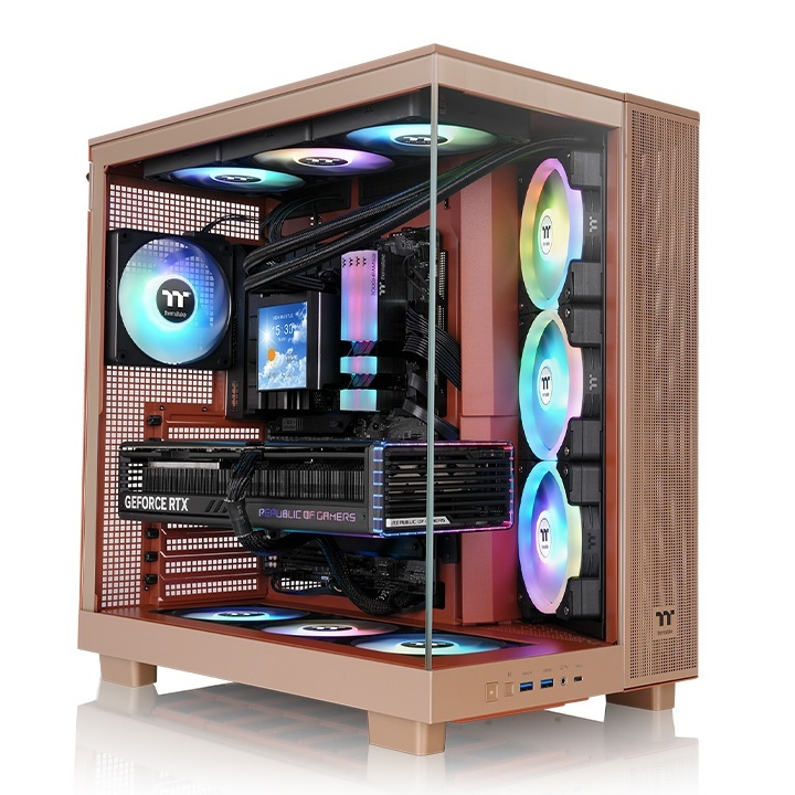 Thermaltake View 380 XL TG ARGB Gaming Midi Tower Κουτί Υπολογιστή με Πλαϊνό Παράθυρο Sand