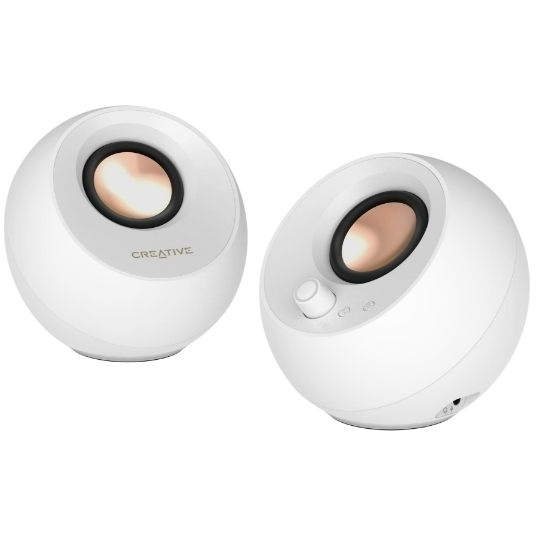 Creative Pebble Pro Ηχεία Υπολογιστή 2.0 με RGB Φωτισμό και Bluetooth Ισχύος 20W σε Λευκό Χρώμα - Image 2
