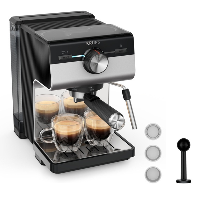 Krups Μηχανή Espresso 1140W Πίεσης 15bar Ασημί XP384E10 - Image 2