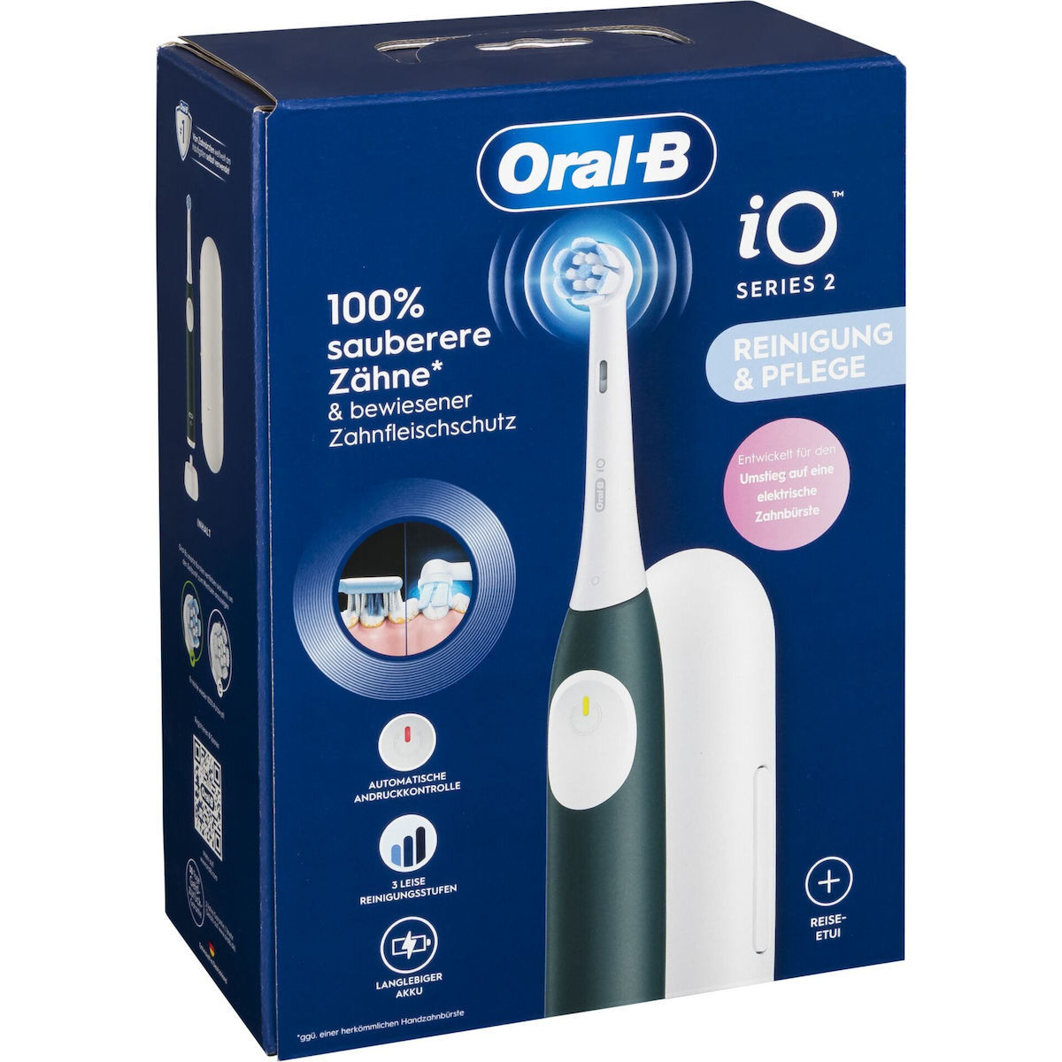Oral-B iO Series 2 Ηλεκτρική Οδοντόβουρτσα με Αισθητήρα Πίεσης και Θήκη Ταξιδίου Forest Green - Image 2