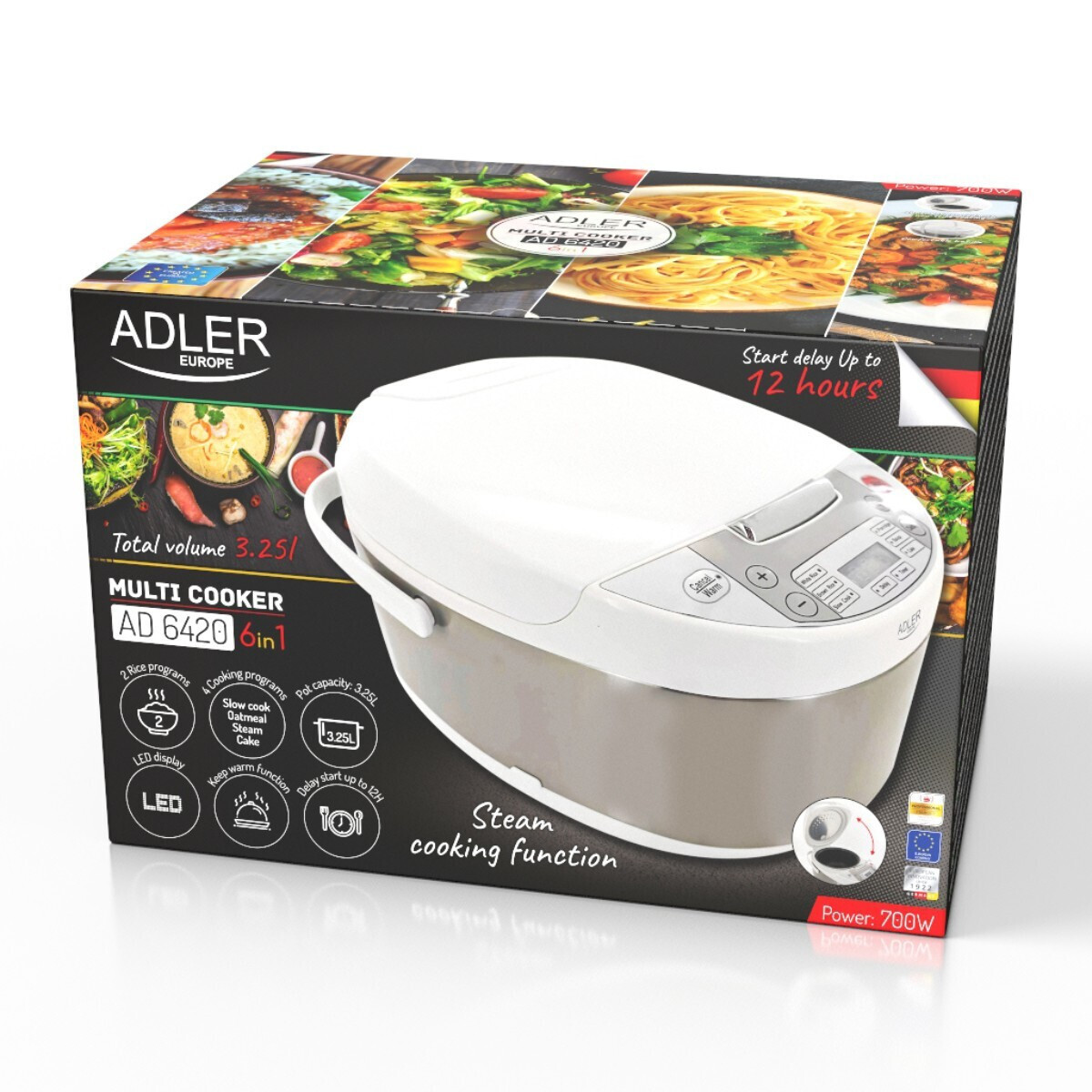 Adler AD 6420 Πολυμάγειρας 700W με Χωρητικότητα 3.25lt Λευκός - Image 9