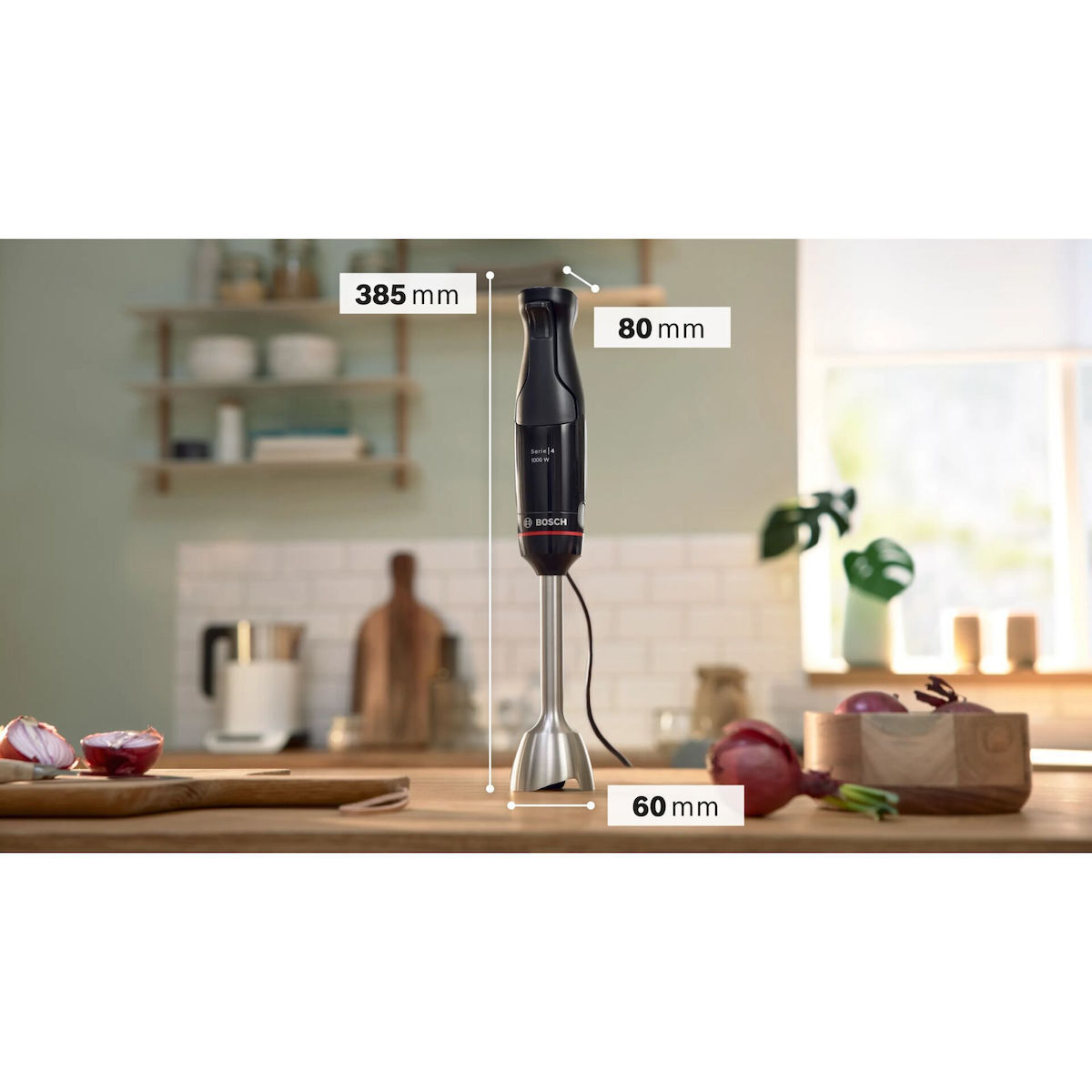 Bosch MSM4B6V2 Ραβδομπλέντερ με Πλαστική Ράβδο 1000W Γκρι - Image 4