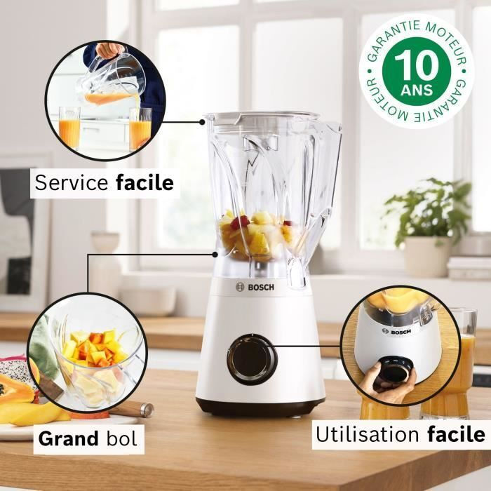 Bosch Μπλέντερ για Smoothies 1.5lt 1200W Λευκό MMB6141W - Image 3