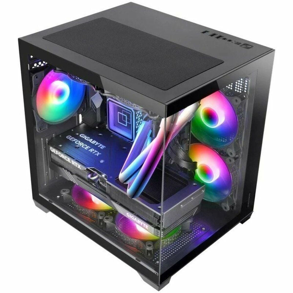 Mars Gaming MCVIEW2 Gaming Mini Tower Κουτί Υπολογιστή με Πλαϊνό Παράθυρο Μαύρο - Image 4