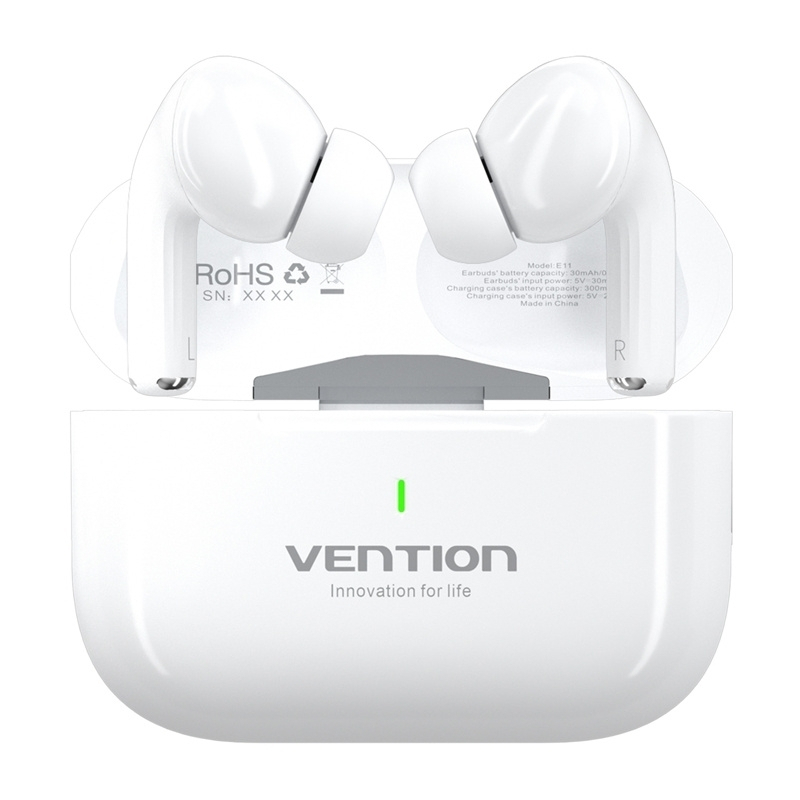 Vention In-ear Bluetooth Handsfree Ακουστικά με Αντοχή στον Ιδρώτα και Θήκη Φόρτισης Λευκά - Image 2
