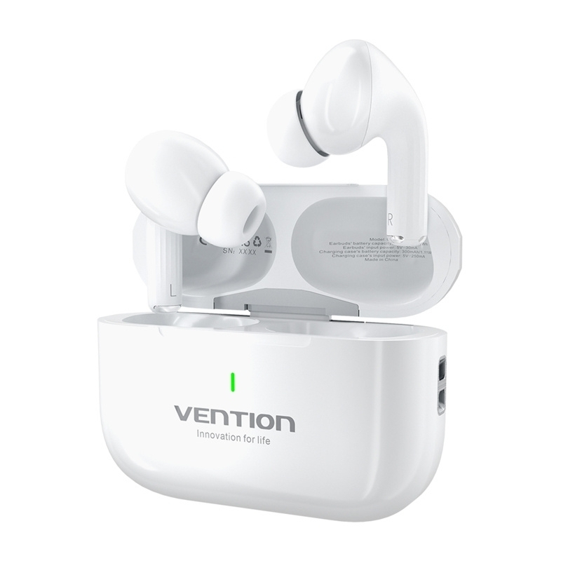 Vention In-ear Bluetooth Handsfree Ακουστικά με Αντοχή στον Ιδρώτα και Θήκη Φόρτισης Λευκά - Image 4