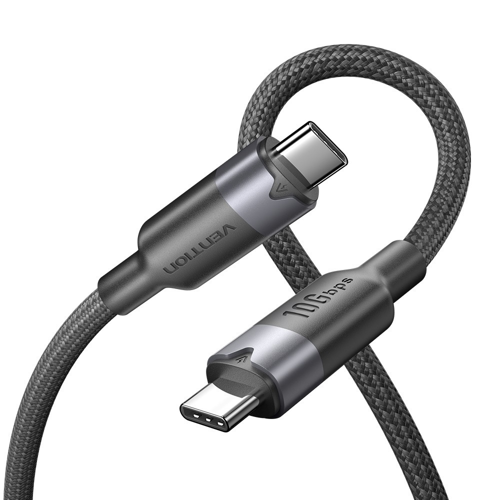 Vention It Cable Usb-c 3.2 Gen2 M-m 1.0m Braided Aluminum Black Trgbf - Image 2