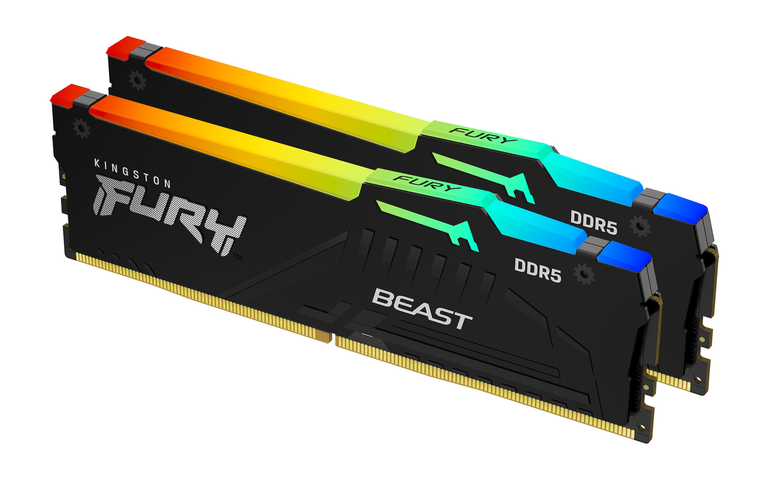 Kingston Fury Beast RGB DDR5 16GB RAM με 2x8GB Modules και Ταχύτητα 5600 για Desktop KF556C40BBAK2-16
