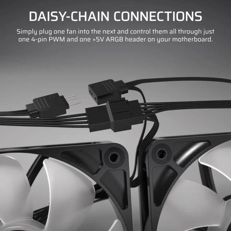 Corsair RS120 Case Fan με ARGB Φωτισμό και Σύνδεση 4-Pin PWM 3τμχ - Image 5