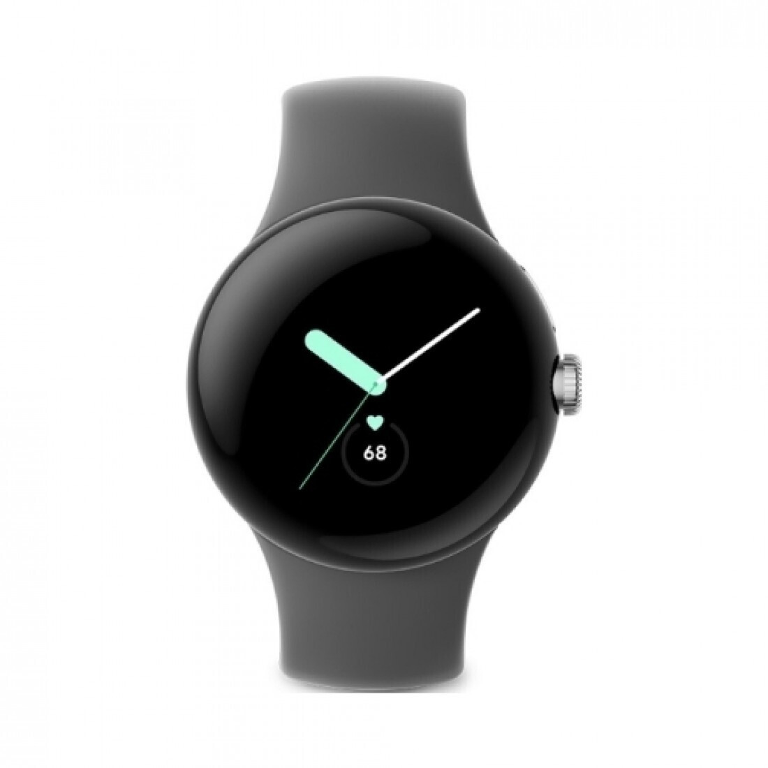 Google Pixel Watch Stainless Steel 41mm με Παλμογράφο (Polished Silver case/Charcoal Active band)