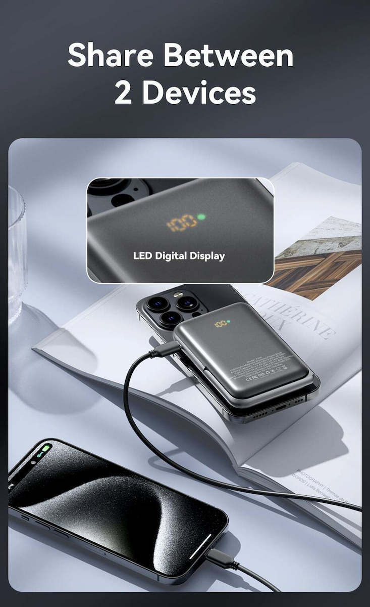 Vention FHNW0 MagSafe Power Bank 10000mAh 20W με Θύρα USB-C Power Delivery Λευκό - Image 8