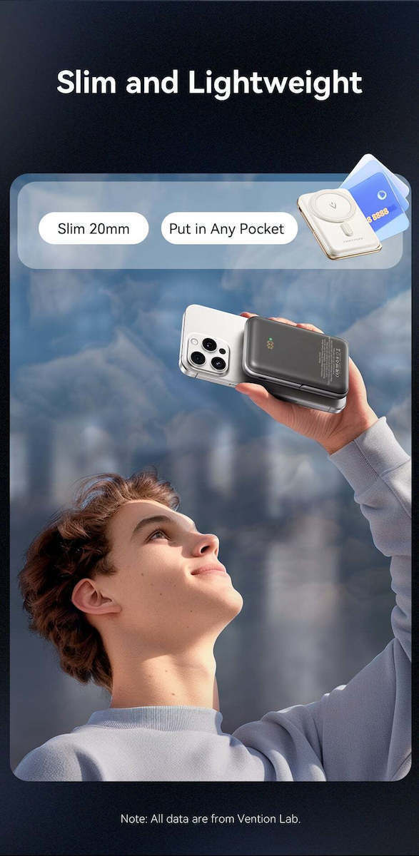 Vention FHNW0 MagSafe Power Bank 10000mAh 20W με Θύρα USB-C Power Delivery Λευκό - Image 11