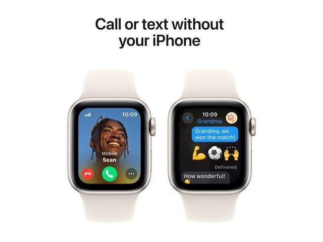 Apple Watch SE 2024 Aluminium 40mm Αδιάβροχο με Παλμογράφο (Starlight με Starlight Sport Band (S/M)) - Image 5