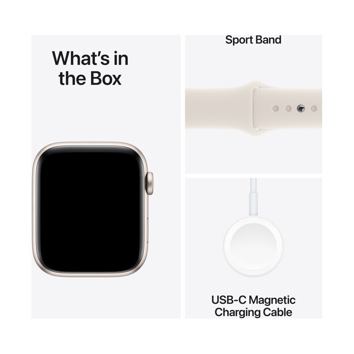Apple Watch SE 2024 Aluminium 40mm Αδιάβροχο με Παλμογράφο (Starlight με Starlight Sport Band (S/M)) - Image 8