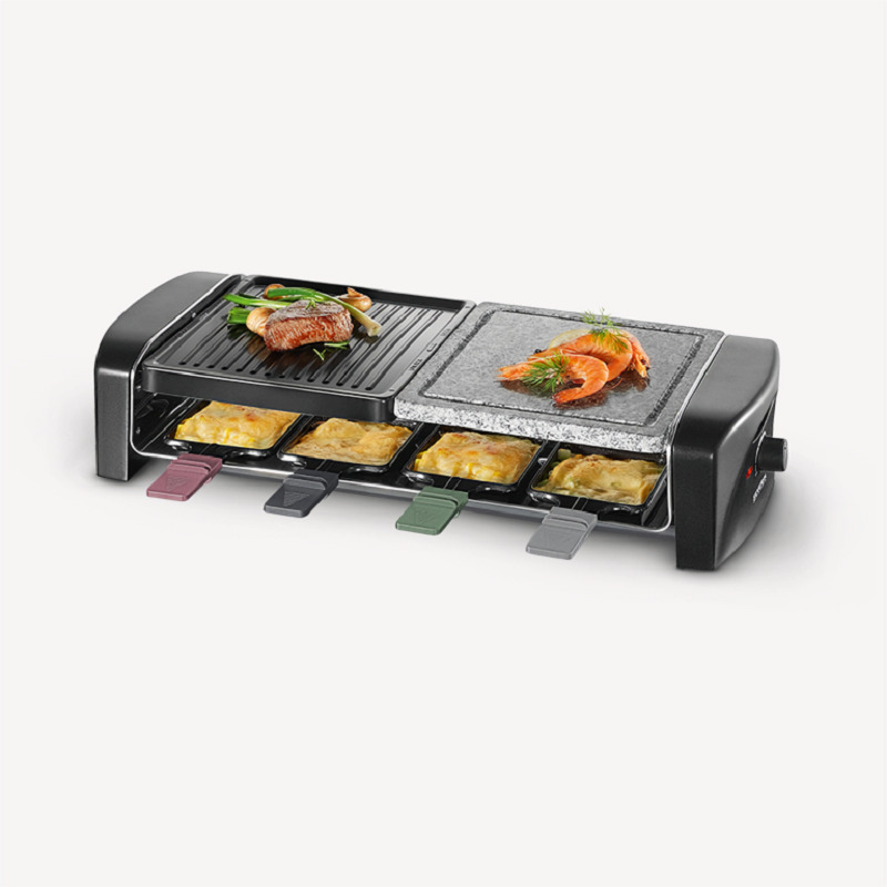 Severin RG9645 Επιτραπέζια Ηλεκτρική Ψησταριά Raclette Λείας και Αυλακωτής Πλάκας 1400W 42x21εκ. RG 9645 - Image 8