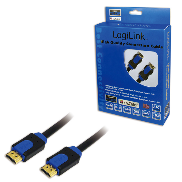 LogiLink HDMI 1.4 Cable HDMI male - HDMI male 5m Μπλε CHB1105 - Image 4