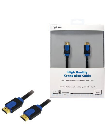 LogiLink HDMI 1.4 Cable HDMI male - HDMI male 5m Μπλε CHB1105 - Image 3