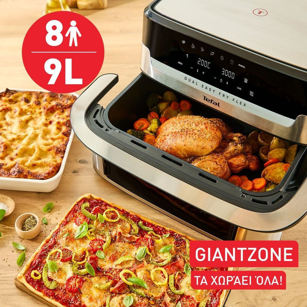 Tefal Easy Fry Air Fryer με Διπλό Αποσπώμενο Κάδο 9lt Μαύρο - Image 4