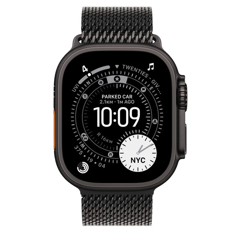 Apple Watch Ultra 3 Titanium 49mm Αδιάβροχο με eSIM και Παλμογράφο (Black Titanium Case with Black Titanium Milanese Loop - Large) - Image 2