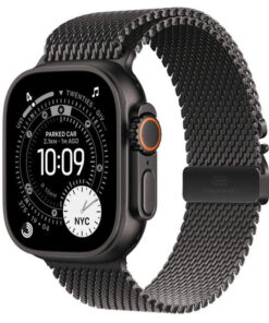 Apple Watch Ultra 3 Titanium 49mm Αδιάβροχο με eSIM και Παλμογράφο (Black Titanium Case with Black Titanium Milanese Loop - Small)