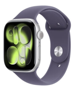 Apple Watch Series 11 Cellular Aluminium 46mm Αδιάβροχο με eSIM και Παλμογράφο (Silver Aluminium Case with Purple Fog Sport Band - S/M)