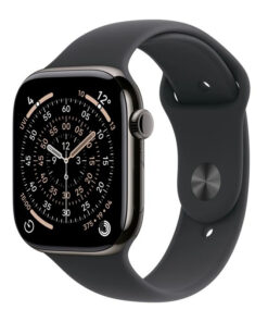 Apple Watch Series 11 Cellular Titanium 46mm Αδιάβροχο με eSIM και Παλμογράφο (Slate Titanium Case with Black Sport Band - M/L)