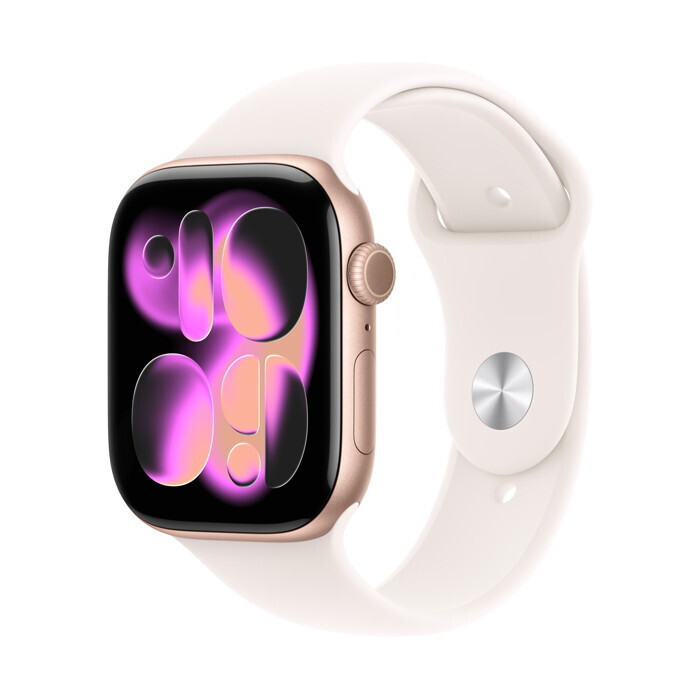 Apple Watch Series 11 Aluminium 42mm Αδιάβροχο με Παλμογράφο (Rose Gold Aluminium Case with Light Blush Sport Band - S/M) - Image 3