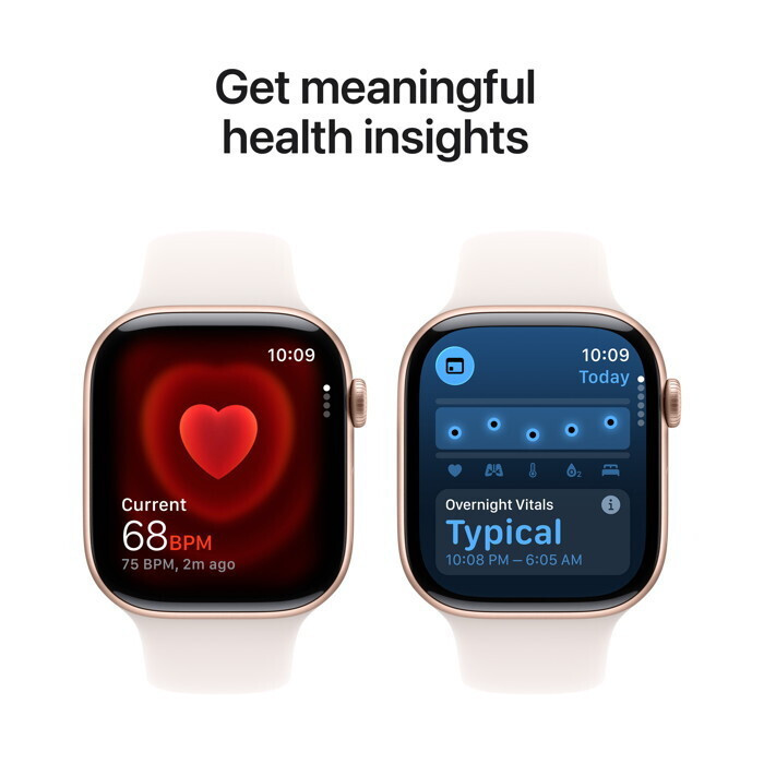 Apple Watch Series 11 Aluminium 42mm Αδιάβροχο με Παλμογράφο (Rose Gold Aluminium Case with Light Blush Sport Band - S/M) - Image 6