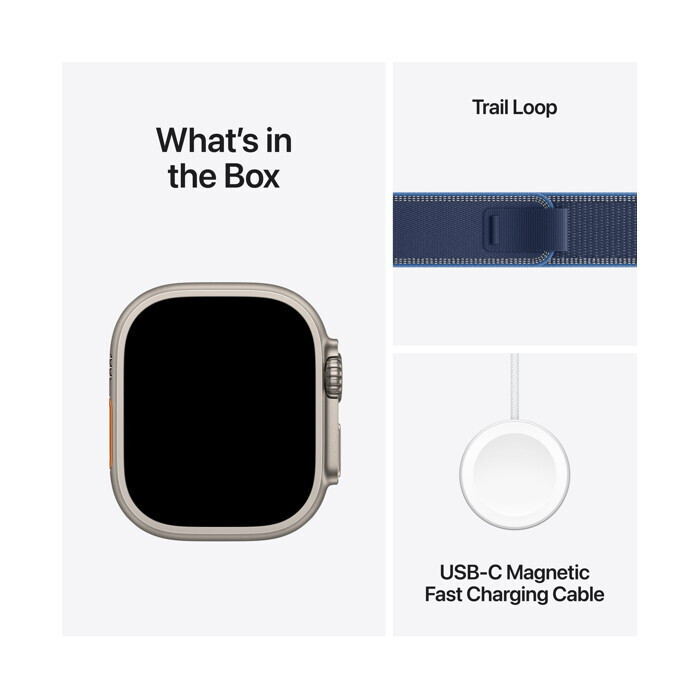 Apple Watch Ultra 3 Titanium 49mm Αδιάβροχο με eSIM και Παλμογράφο (Natural Titanium Case with Blue/Bright Blue Trail Loop - M/L) - Image 5