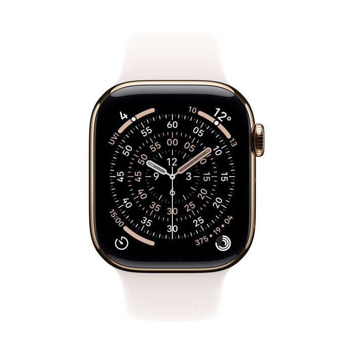 Apple Watch Series 11 Cellular Titanium 46mm Αδιάβροχο με eSIM και Παλμογράφο (Gold Titanium Case with Light Blush Sport Band - M/L) - Image 2