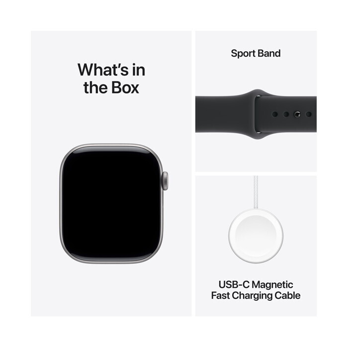 Apple Watch Series 11 Aluminium 42mm Αδιάβροχο με Παλμογράφο (Space Grey Aluminium Case with Black Sport Band - M/L) - Image 5