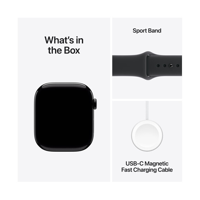 Apple Watch Series 11 Cellular Aluminium 42mm Αδιάβροχο με eSIM και Παλμογράφο (Jet Black Aluminium Case with Black Sport Band - S/M) - Image 7