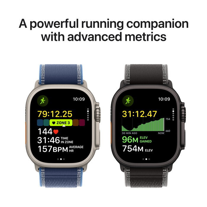 Apple Watch Ultra 3 Titanium 49mm Αδιάβροχο με eSIM και Παλμογράφο (Natural Titanium Case with Light Blue Alpine Loop - Small) - Image 4