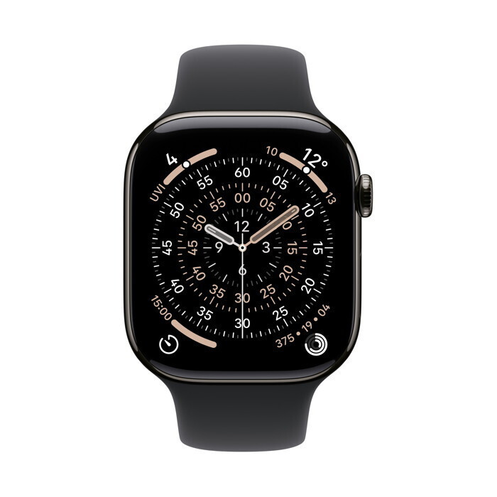 Apple Watch Series 11 Cellular Titanium 46mm Αδιάβροχο με eSIM και Παλμογράφο (Slate Titanium Case with Black Sport Band - S/M) - Image 2
