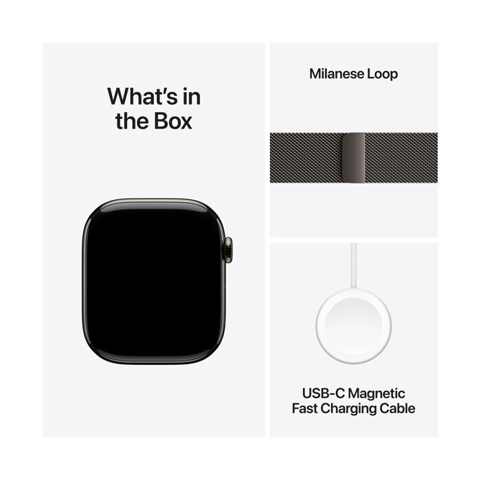 Apple Watch Series 11 Cellular Titanium 46mm Αδιάβροχο με eSIM και Παλμογράφο (Slate Titanium Case with Slate Milanese Loop - M/L) - Image 5