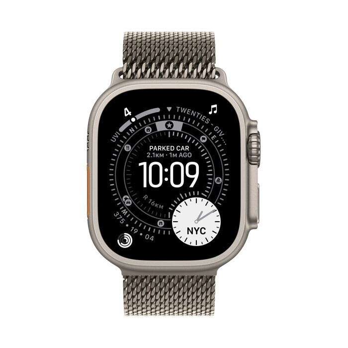Apple Watch Ultra 3 Titanium 49mm Αδιάβροχο με eSIM και Παλμογράφο (Natural Titanium Case with Natural Titanium Milanese Loop - Medium) - Image 5