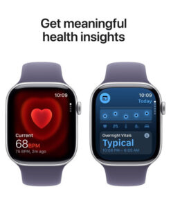 Alternative view of Apple Watch Series 11 Cellular Aluminium 46mm Αδιάβροχο με eSIM και Παλμογράφο (Silver Aluminium Case with Purple Fog Sport Band - S/M)