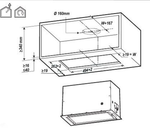 Elica Lane BL MAT/A/52 Μηχανισμός Απορρόφησης 52cm Μαύρος - Image 5