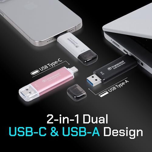 Transcend ESD310C 512GB USB 3.2 SSD Stick με σύνδεση USB-C & USB-A Μαύρο - Image 4