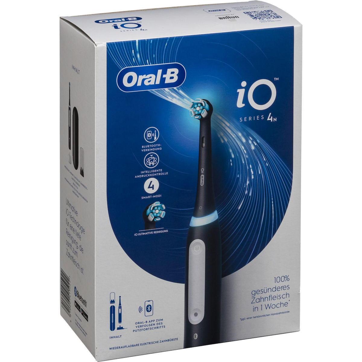 Oral-B iO Series 4 Ηλεκτρική Οδοντόβουρτσα με Χρονομετρητή, Αισθητήρα Πίεσης και Θήκη Ταξιδίου Matt Black - Image 5