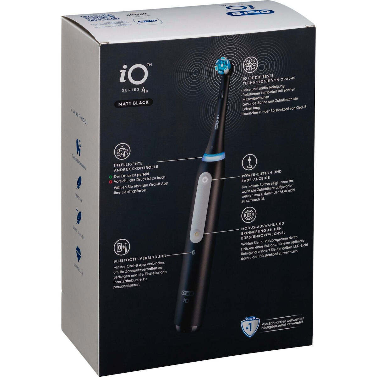 Oral-B iO Series 4 Ηλεκτρική Οδοντόβουρτσα με Χρονομετρητή, Αισθητήρα Πίεσης και Θήκη Ταξιδίου Matt Black - Image 8