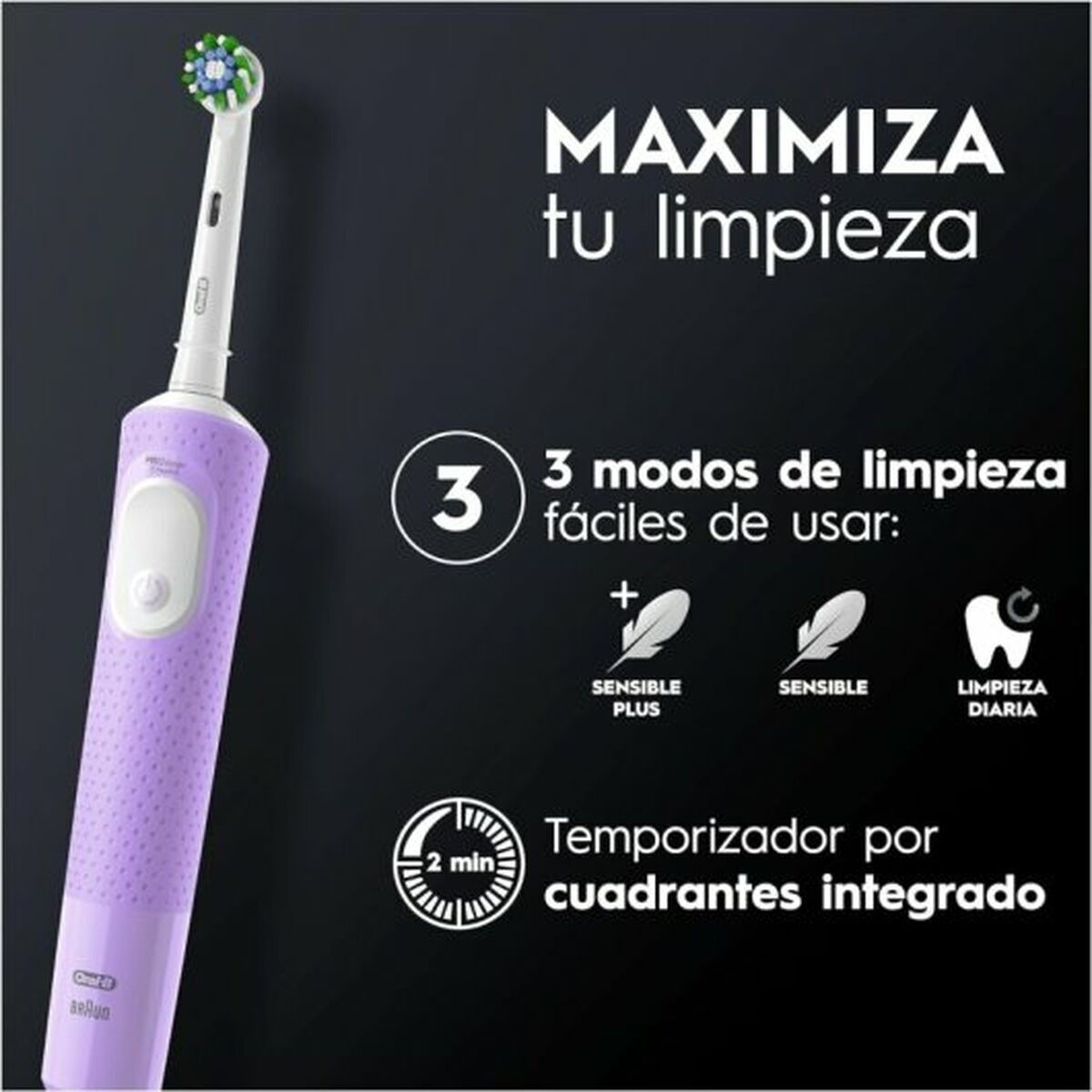 Oral-B Vitality Pro Protect X Clean Ηλεκτρική Οδοντόβουρτσα με Χρονομετρητή Lilac Violet - Image 5
