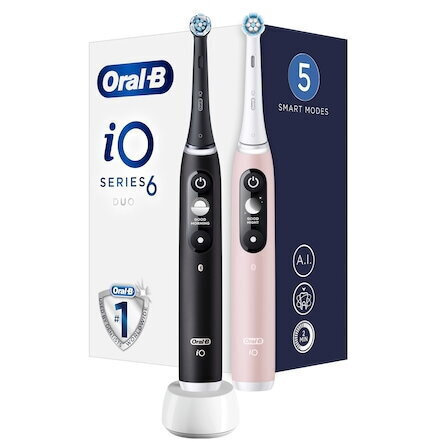 Oral-B iO Series 6 Ηλεκτρική Οδοντόβουρτσα με Χρονομετρητή, Αισθητήρα Πίεσης και Θήκη Ταξιδίου Duo Pack Black/Pink - Image 6