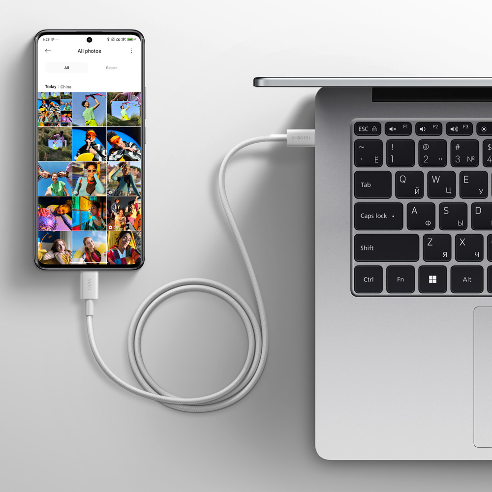 Xiaomi Braided USB 2.0 Cable USB-C male - USB-C 120W Λευκό 2m BHR087AGL - Image 4