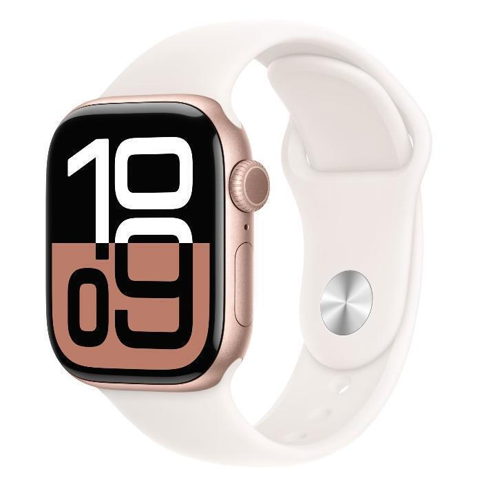Apple Watch Series 10 Aluminium 42mm Αδιάβροχο με Παλμογράφο (Rose Gold με Light Blush Sport Band (S/M)) - Image 4