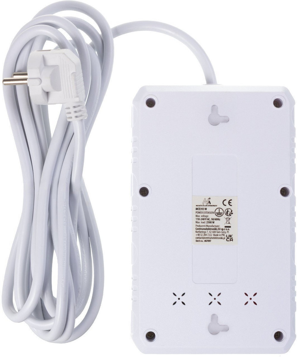 Maclean Energy Πολύπριζο 4 Θέσεων με Καλώδιο 3m MCE393 W - Image 3
