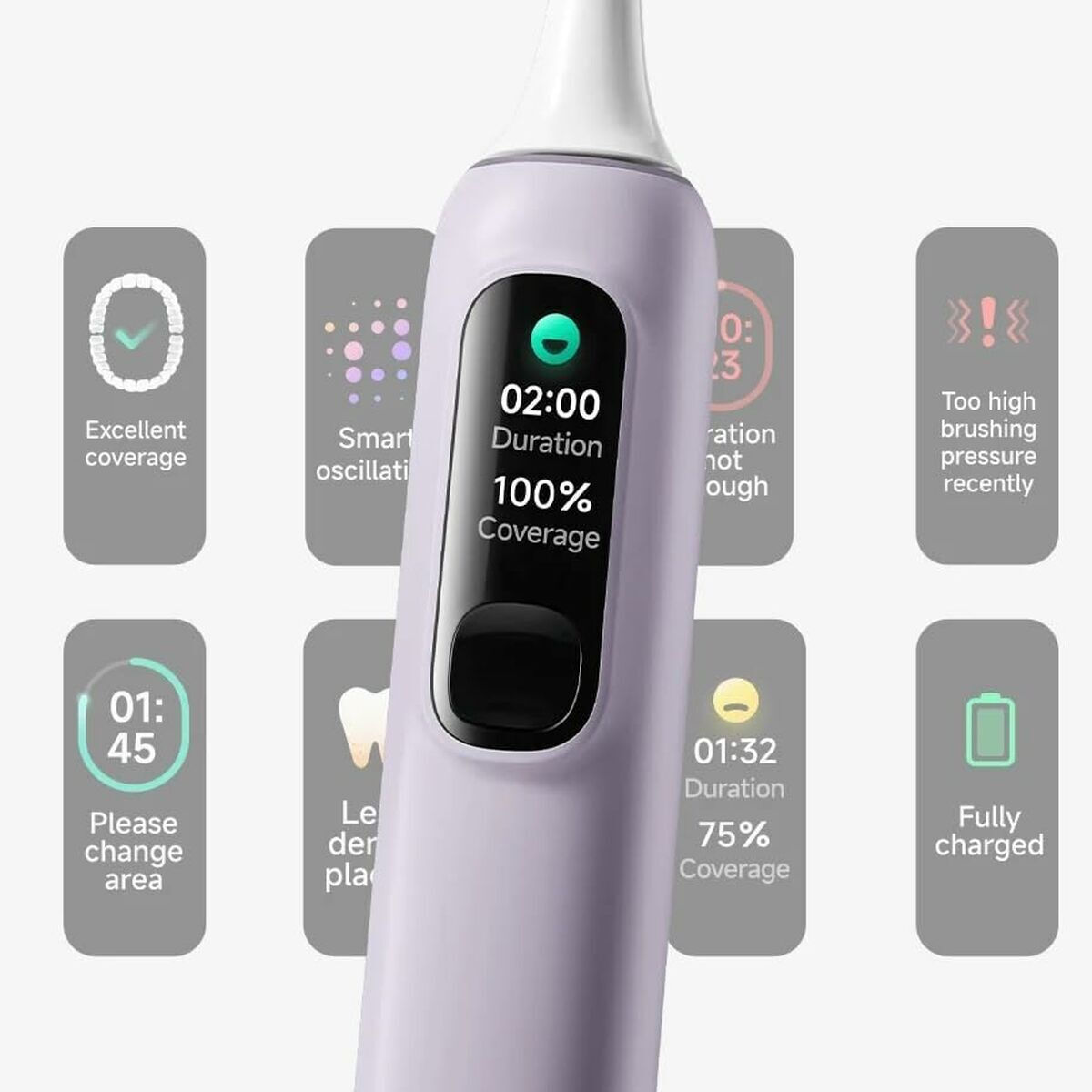 Xiaomi Oscillation Ηλεκτρική Οδοντόβουρτσα με Θήκη Ταξιδίου Μωβ - Image 9