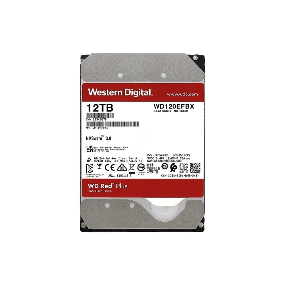 Western Digital Red Plus 12TB HDD Σκληρός Δίσκος 3.5" SATA III 7200rpm με 256MB Cache για NAS WD120EFGX - Image 5